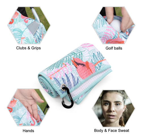 Toalla De Golf, Diseño De Gofre De Microfibra Con Clip, Toal
