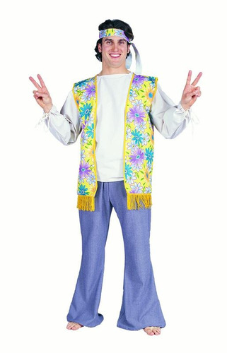 Disfraz Para Hombre Hippie Flor 60's Talla Única Halloween