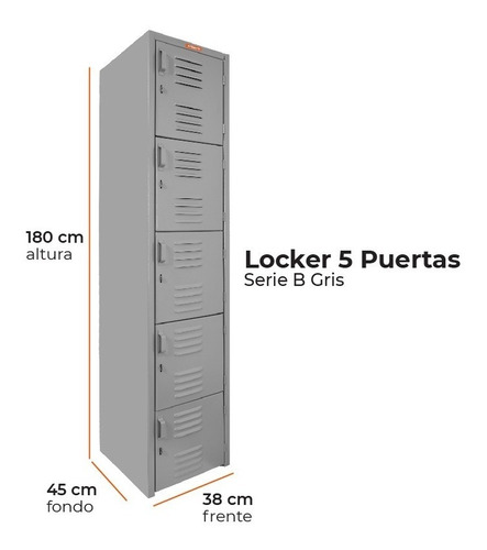 Locker Metálico 5 Puertas Envío Gratis En Cdmx Casillero S B