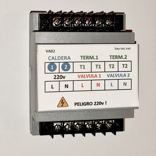 Controlador Termostato Electrovalvula Zona Caldera Va02-din