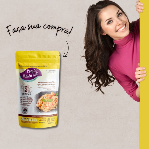 Macarrão De Konjac Cabelo De Anjo Konjac Massa Mf Sachê 200g