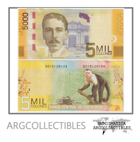 Costa Rica Billete 5.000 Colones 2012 P-276b Unc