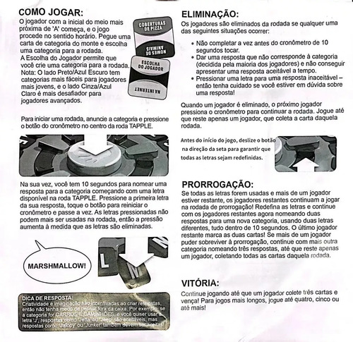 Juego De Mesa Tapple - Trava Letras - Versión En Portugués.