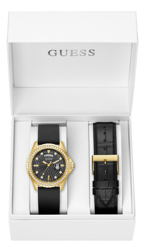 Reloj Para Caballero Guess Delta Gw0051g2 Negro / Dorado Correa Negro/dorado