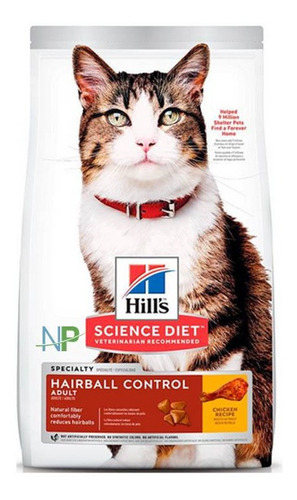 Alimento Gato Adulto Hills Hairball Control 1,58kg. Np