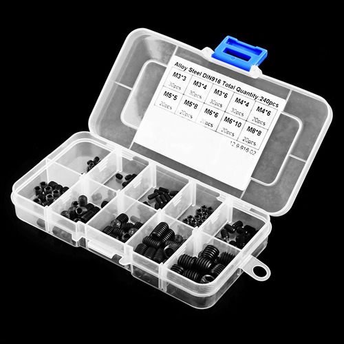 Surtido De 240 Tornillos Allen Cabeza Hexagonal Set Grub