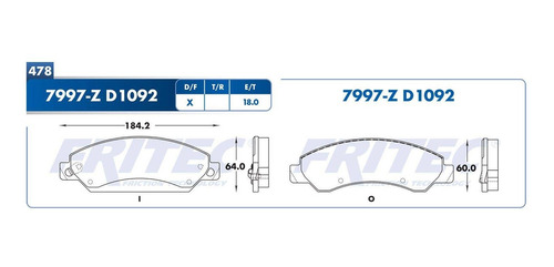 Balatas Del. Chevrolet Silverado 1500 4.3l 2005-2007 Fritec