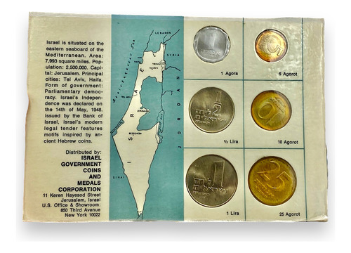 Antiguo Set De 6 Monedas De Israel Del Año 1965 (Usado)