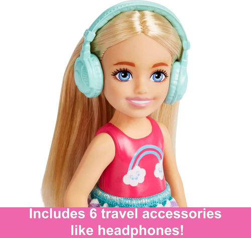 Barbie Chelsea Doll 6 Accesorios, Juego De Viajes Con Cachor