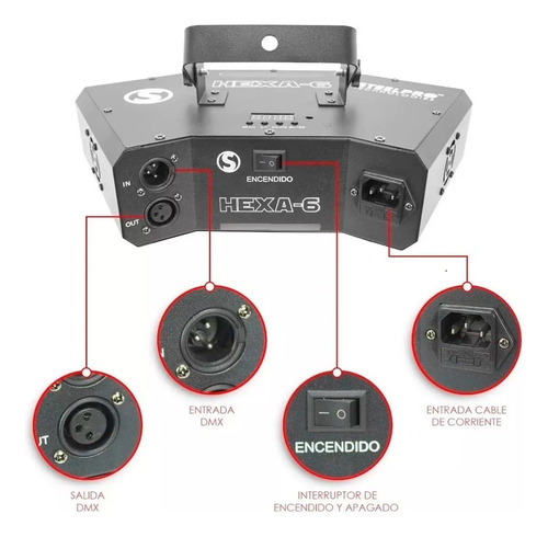 Laser Dj Steelpro Rgb Figuras 6 Canales Dmx512 Hexa-6