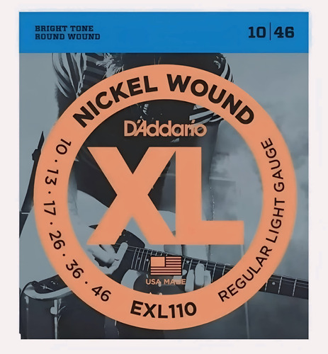 Pack 4 Set Cuerdas Guitarra Eléctrica Daddario Exl110 10-46