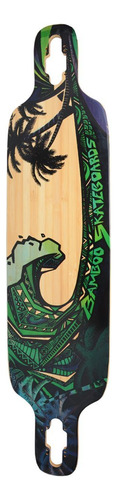 Bambu Longboard Color Punta Individual Grafico Verde Gigante