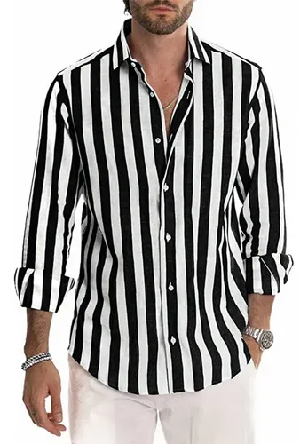 Camisa rayas blanca y negra hombre new arrivals