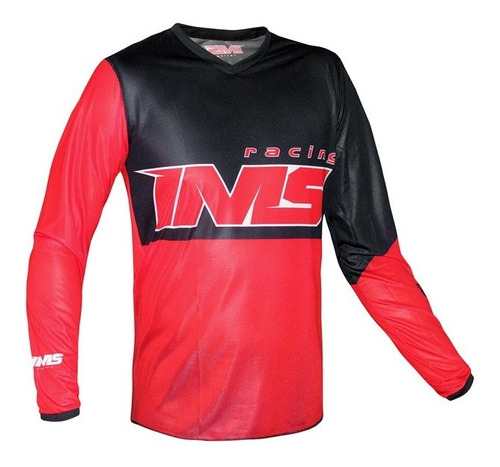 Camisa Ims Flex Preta E Vermelha Motocross Trilha Velo Terra