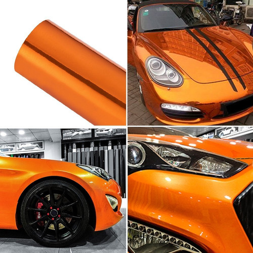 Lamina Adhesiva Vinilo Para Coche Color Naranja