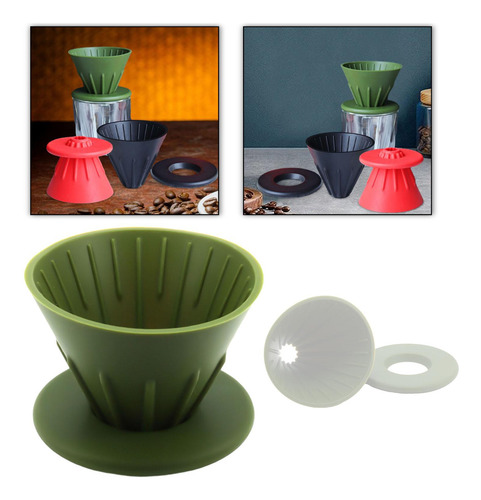 3 Gotero Portátil Para Café, Duradero, Reutilizable, Verde