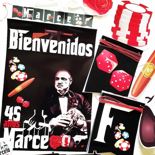 El Padrino Corleone Kits Impreso Para 12 Cumple Adultos