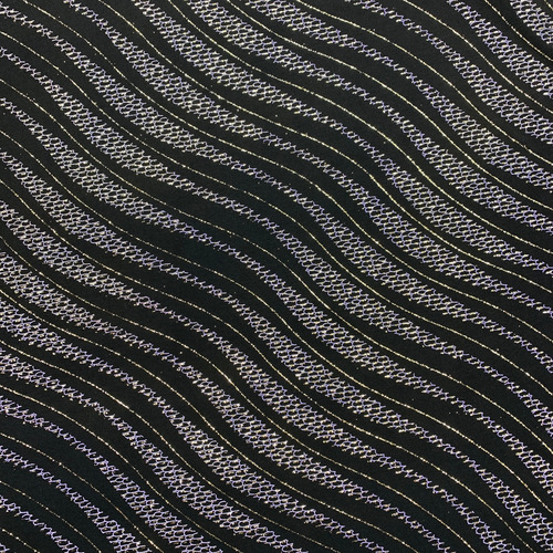 Tela Lycra Estampada Con Glitter 1,5 M. De Ancho Ondulada Retro Ondulada