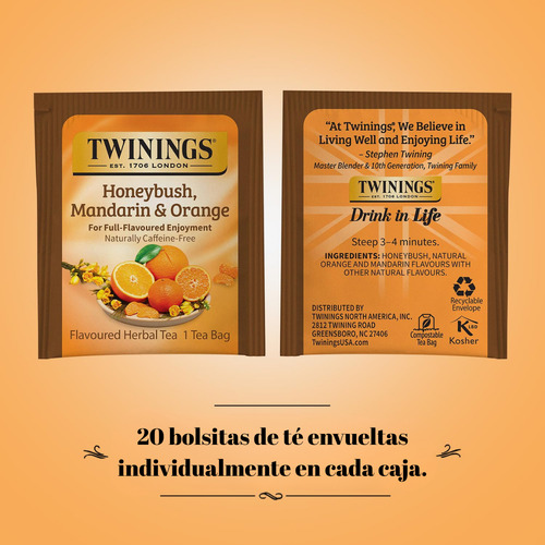 Te Twinings Hierbas Descafeinado Mandarina Y Naranja