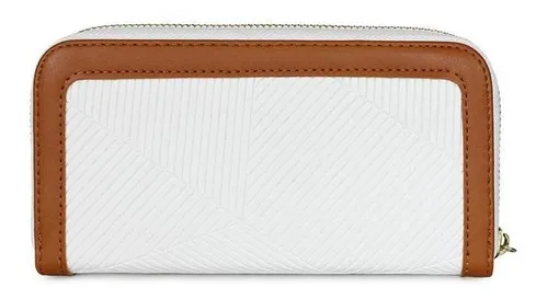 Billetera Mujer Greta Blanco Y Brown Carven Paris