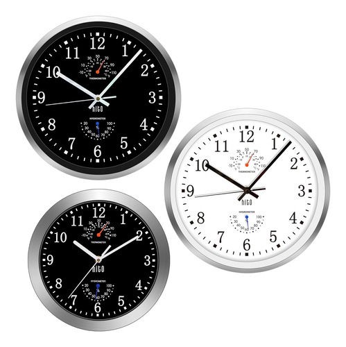 Hito Reloj De Pared Silencioso De 10 Pulgadas (negro) Reloj 