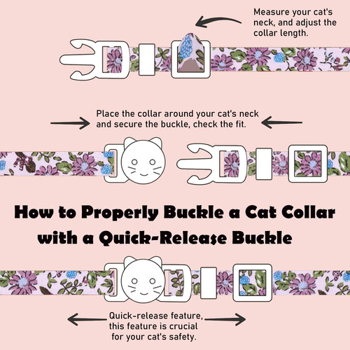 Juego De 2 Collares De Algodón Para Gatos Con Campana Y CoLG
