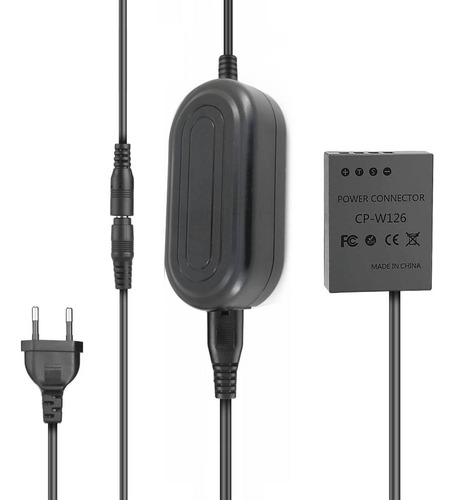 Adaptador Ac9v Acoplador Dc Cp W126 Bateria Fujifilm Np-w126 Cor Preto