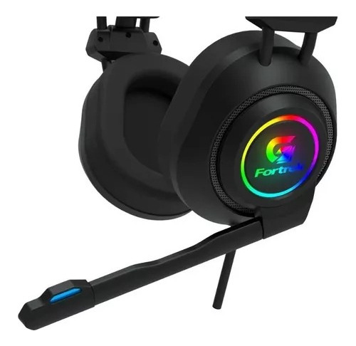 Fone De Ouvido Over-ear Gamer Fortrek Rgb Vickers Com Luz Led