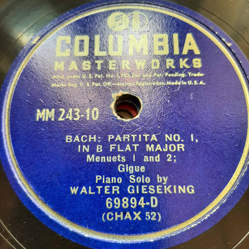 Pasta Walter Gieseking 1-10 Columbia Masterworks Tc43