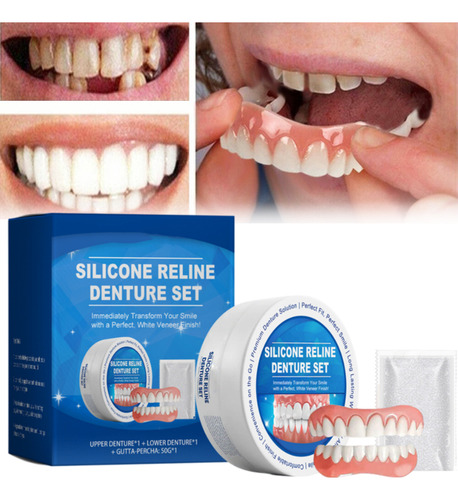 Conjunto De Silicone De Dentes Falsos Para Folheados Superio