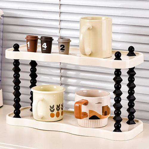 Estante Para Tazas De Vidrio, Soporte 2 Niveles Estrechos