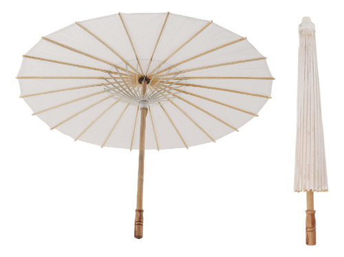 Nuevo Sombrilla De Papel For Niños De 83 Cm, De Bambú Y