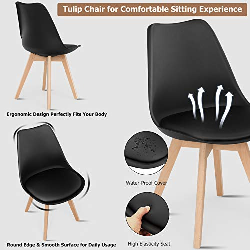 Juego De 4 Sillas De Comedor Modernas Giantex, Sillas De Co