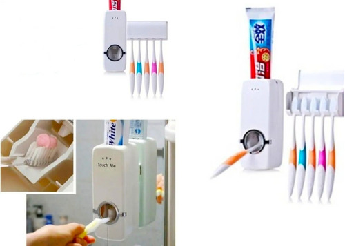 Dispensador Pasta Dental + Organizador Cepillos Repisa Baño