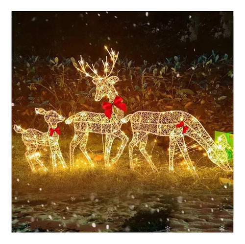 Decoración Navideña Renos, Iluminada Por Decoraciones Fiesta