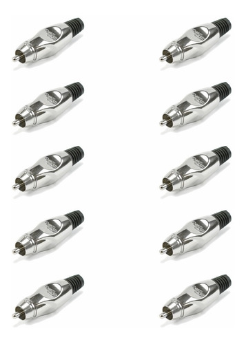 Kit C/ 10 Conectores Plug Rca Linha Macho Santo Angelo N