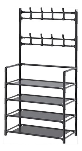 Rack, Zapatero De 4 Niveles Con 2 Niveles De Perchero