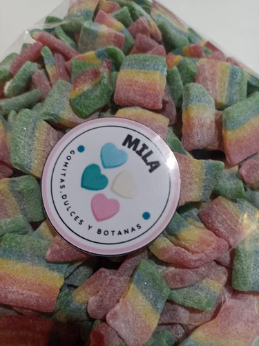 Gomita Arcoiris Xtreme Bites Acidita Cuadritos 500 G Granel