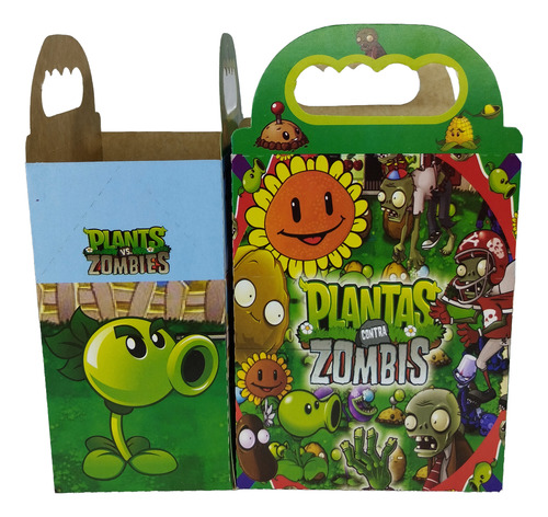 Caja Dulcera + Platos + Vasos Kit Fiesta 20 Niños Plantas Vs Zombies Plantas Vs Zombies Plantas Vs Zombies