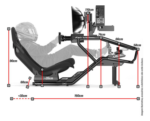 Cockpit Suporte Para Volante Estação Completa Fórmula 1 Fx1