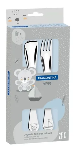Jogo De Talheres Infantil Tramontina Le Petit 2 Peças Azul