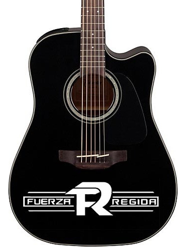 Sticker Vinil Para Guitarra Acustica Fuerza Regida