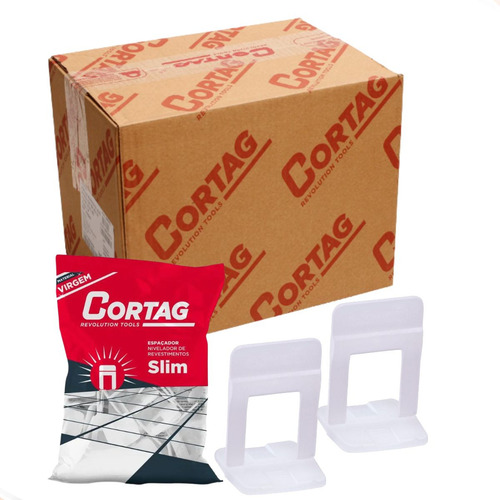 1000 Espaçador Nivelador Porcelanato Slim 1, 1.5, 2mm Cortag Cor Branco