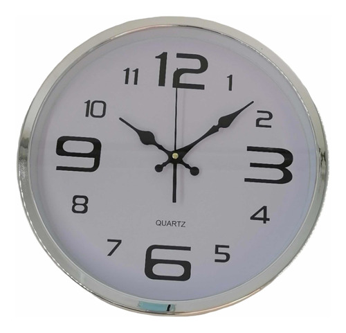 Reloj  Mural Platinado 411 Color Blanco/ El Precio Bajo