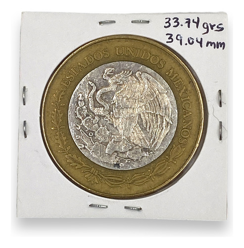 Moneda 100 Pesos Bimetalica Don Quijote 400 Aniv. Año 2005 (Usado)