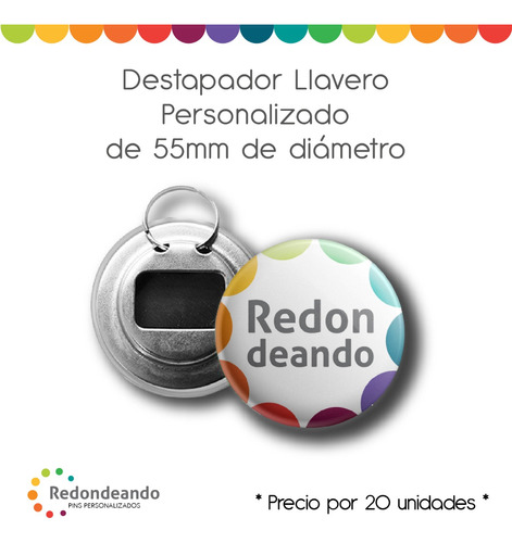 Llavero Destapador 55mm Personalizados (x20)