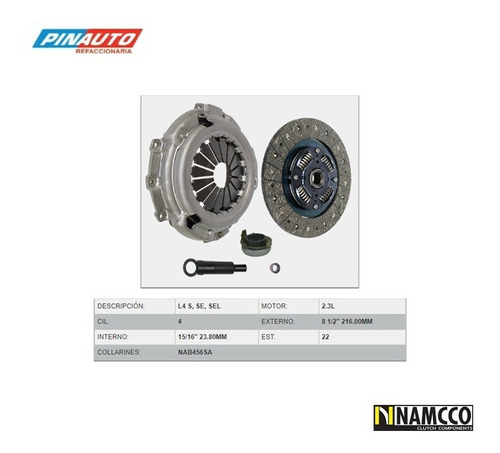 Kit De Clutch Mercury Milan 4 Cil 2.3l 2006-2007-2008-2009