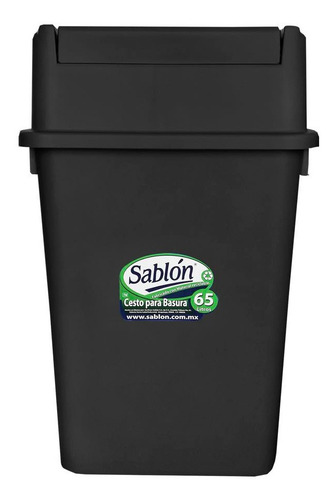 Bote De Basura 65l Negro Balancín Frontal