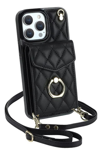 Funda De Piel For Iphone16/15pro Funda Cartera Con Correa