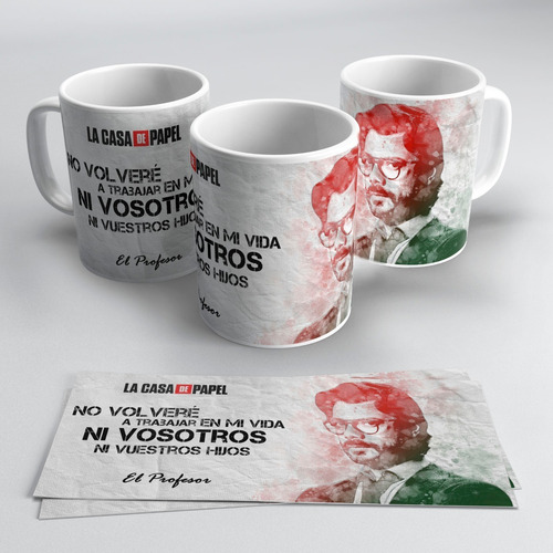 Taza Plastica Sublimada La Casa De Papel El Profesor #044